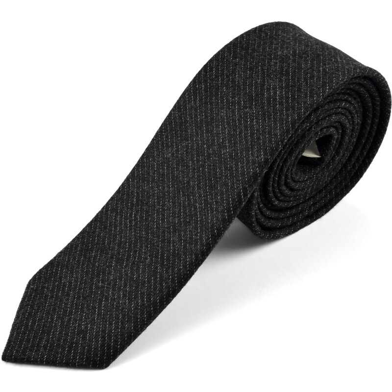Trendhim Černá kašmírová vlněná kravata A3-6-2808