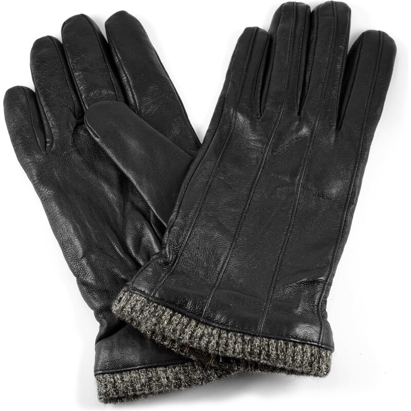 Trendhim Černé kožené rukavice Rama leather_gloves-8