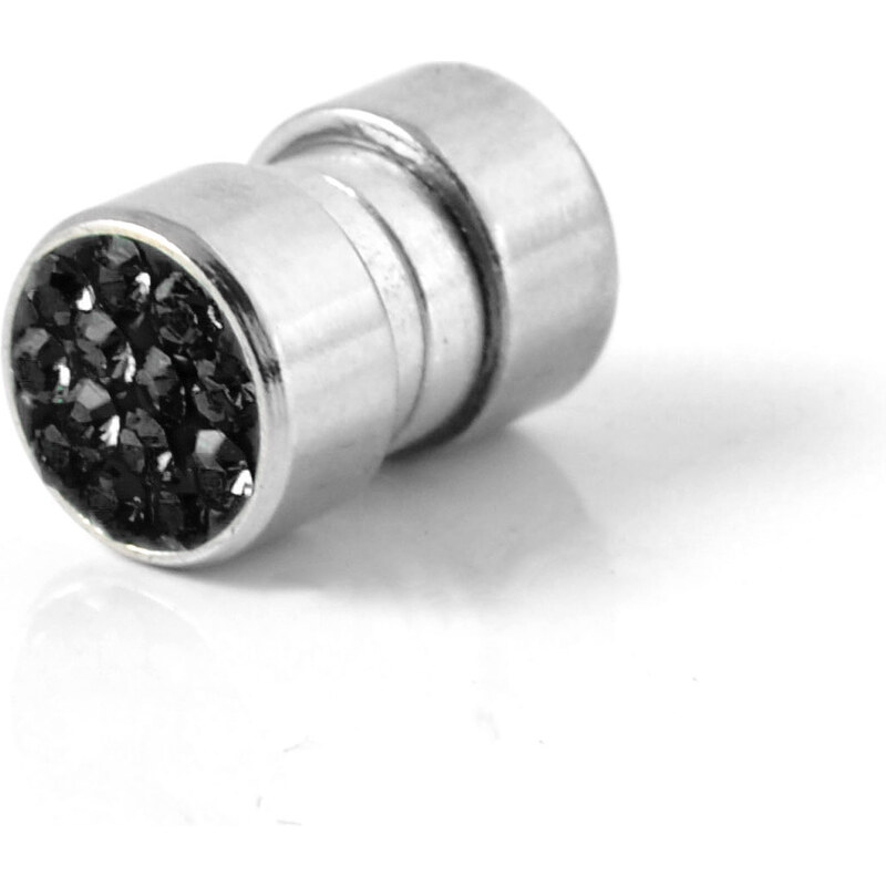 Trendhim Magnetická náušnice s černým zirkonem 6 mm F5-6-3244