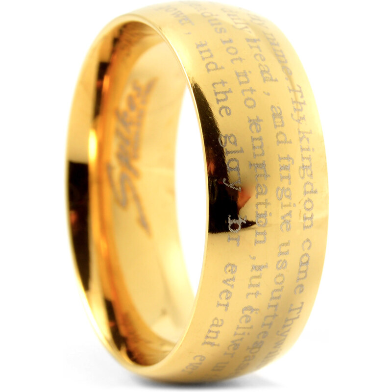 Trendhim Zlatě zbarvený ocelový prsten Cross E4-1-3316