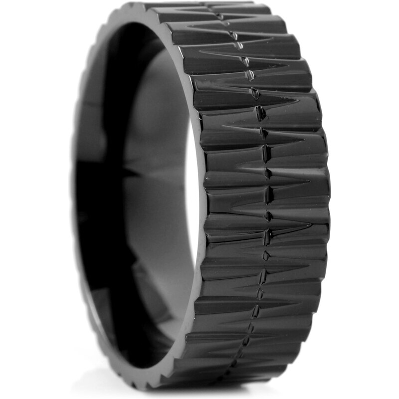 Trendhim Ocelový prsten Black Crystal Design F8-5-3324