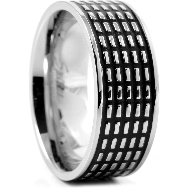 Trendhim Ocelový prsten Chopped Black Detail D8-5-3144