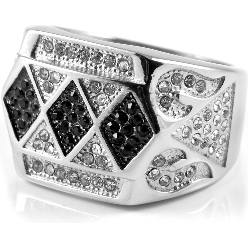 SteelCZ Ocelový prsten Diamonds & Swirls E4-2-3336