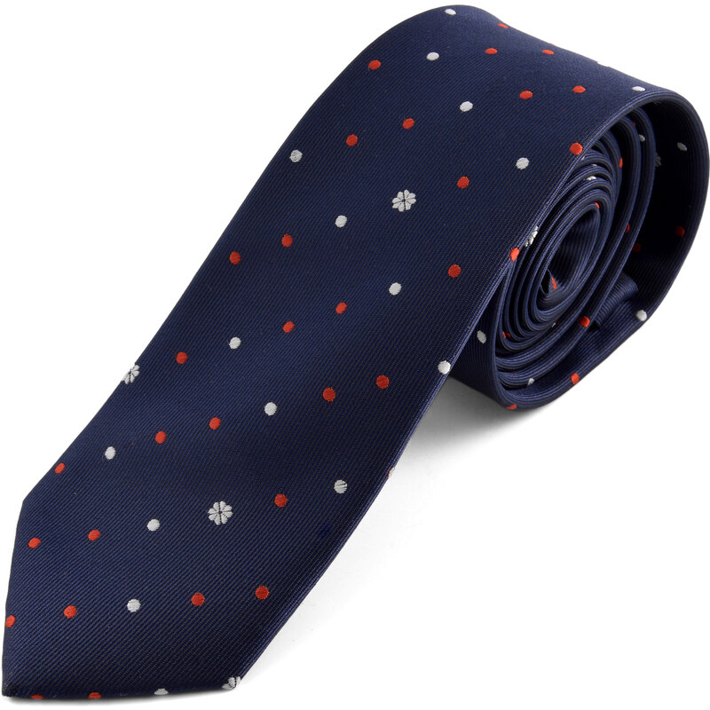 Trendhim Tmavě modrá kravata se vzorem A1-8-7304