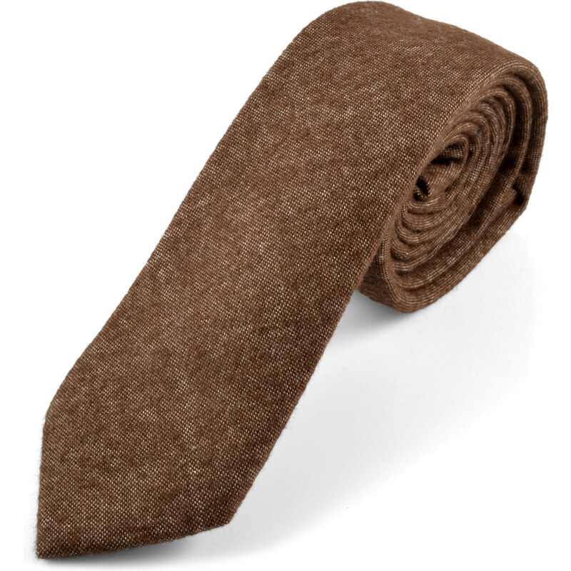 Trendhim Klasická hnědá kravata A7-2-4849