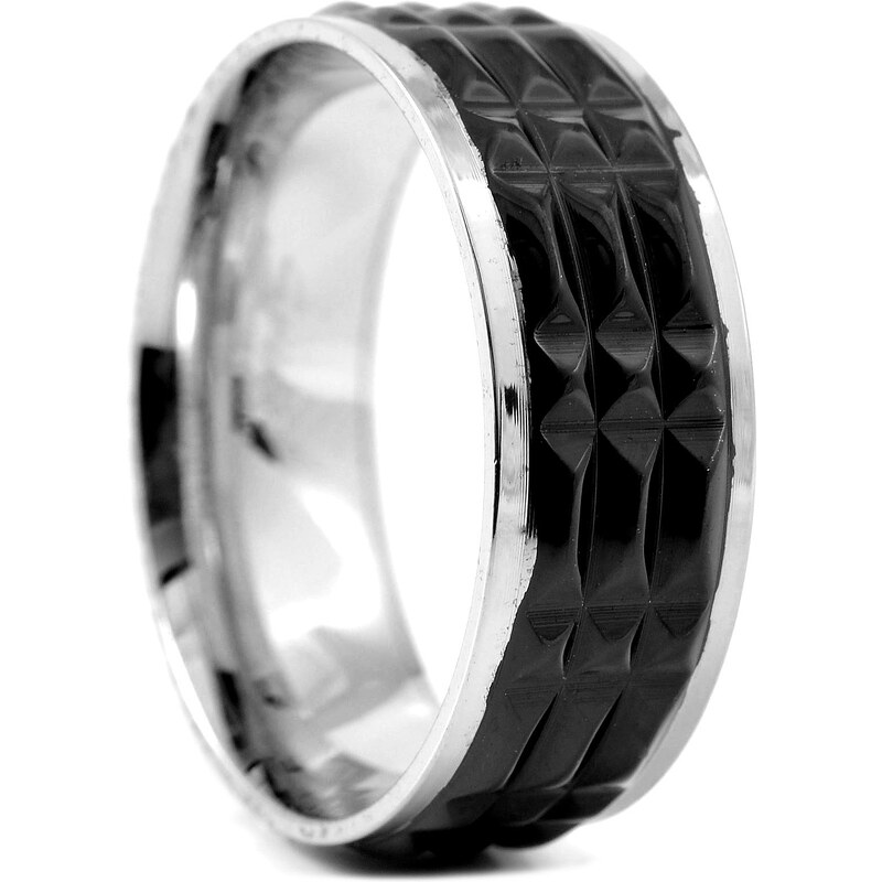 Trendhim Černý ocelový prsten Black spike F3-6-4064