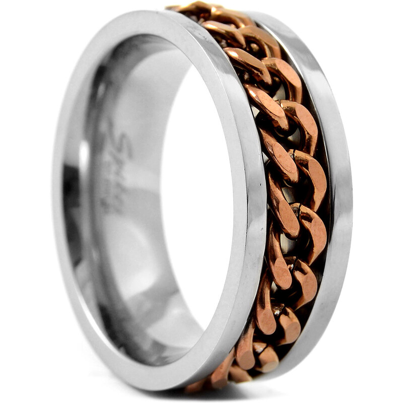 Trendhim Titanový prsten Brown chain E3-2-4076