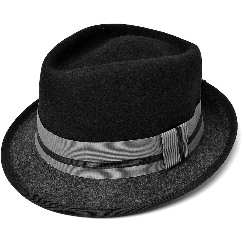 Major Wear Černý klobouk Krone Trilby Tofarvet Trilby Hat