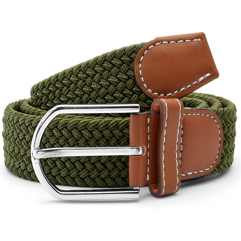 Trendhim Elastický pásek ve vojenské zelené barvě Armygreen S4-7-6559