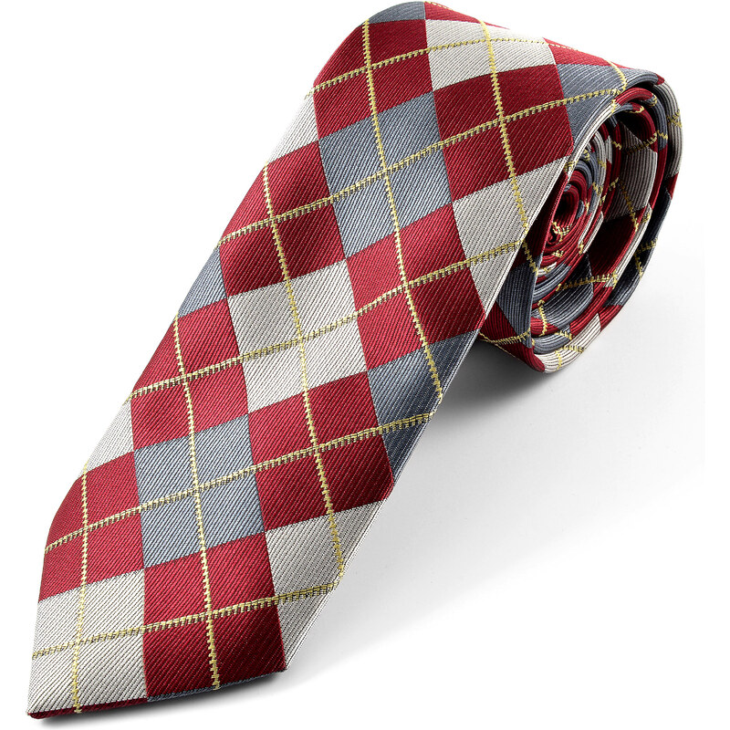 Trendhim Hedvábná kostkovaná kravata U5-3-4247