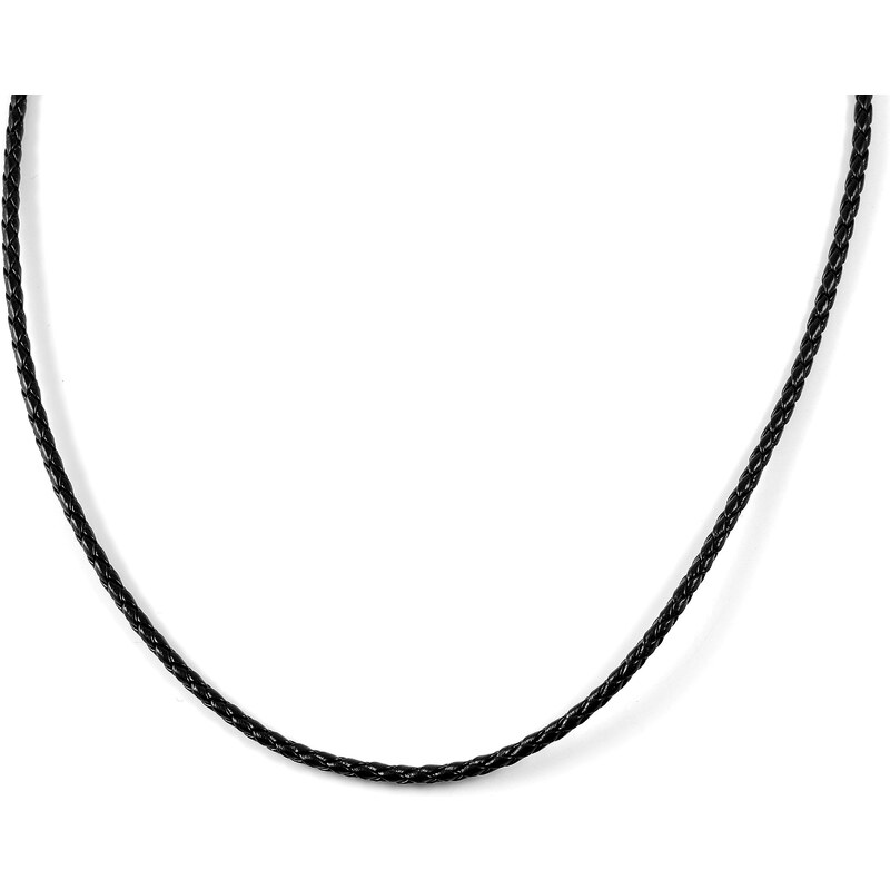 Trendhim Černý kožený splétaný náhrdelník AA1-5-9246