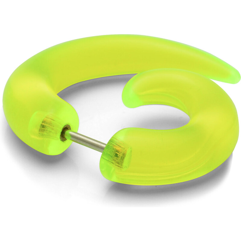 Trendhim Neonově zelený falešný expander do ucha Spirála E10-4-4428