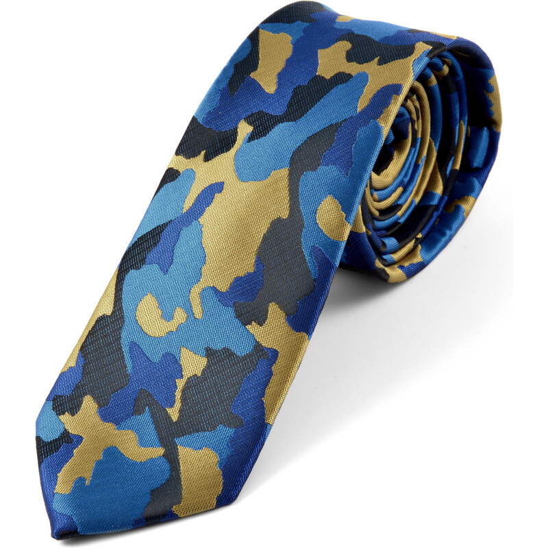 Trendhim Modrá maskáčová kravata R6-1-9076