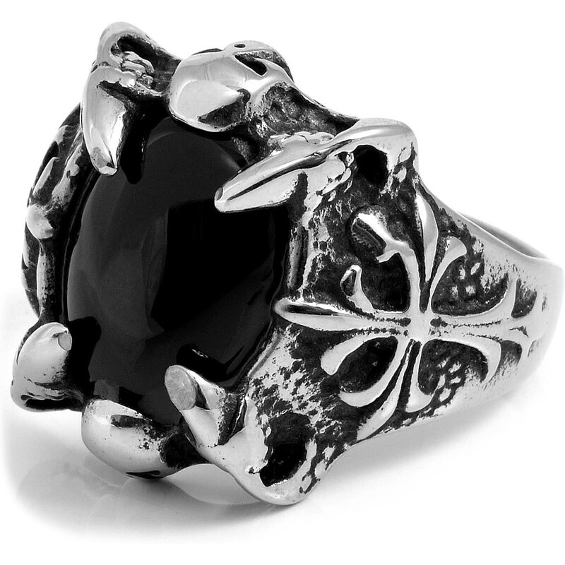 SteelCZ Černé oko - ocelový prsten i1-6-5055