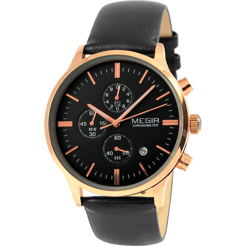 Megir Černo-zlaté hodinky Baton L10-8-5022