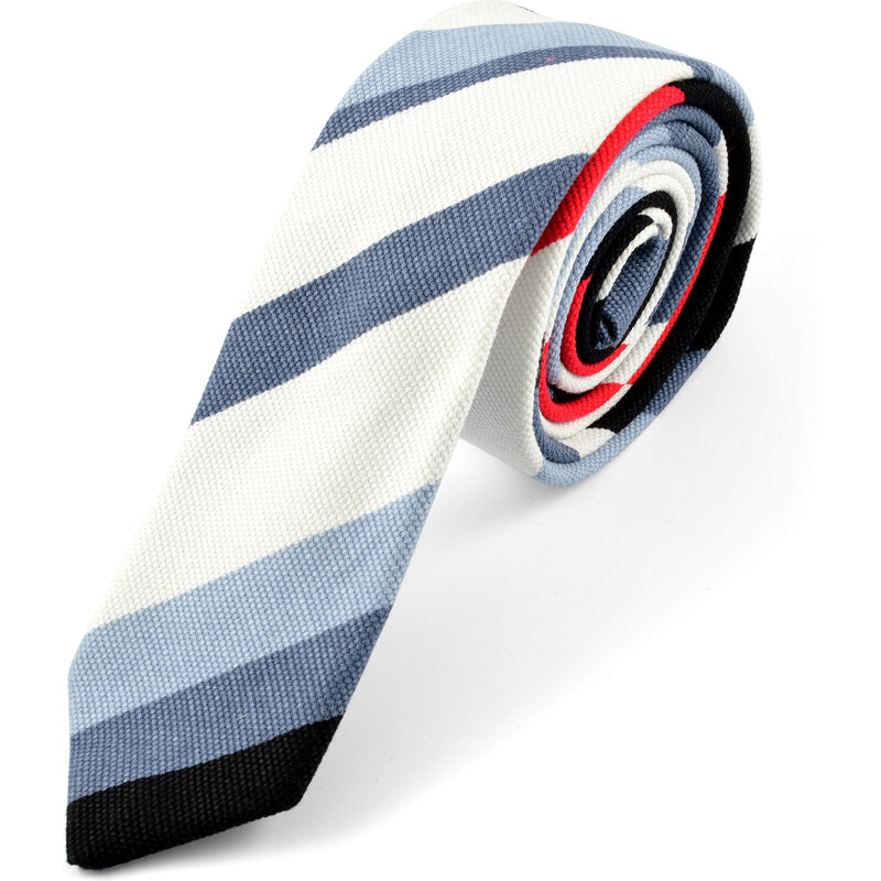 Trendhim Modro-bílá plátěná kravata AH14-6-8851
