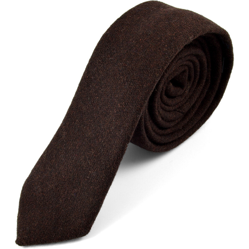 Trendhim Ručně vyrobená hnědá kravata H6-5-7352