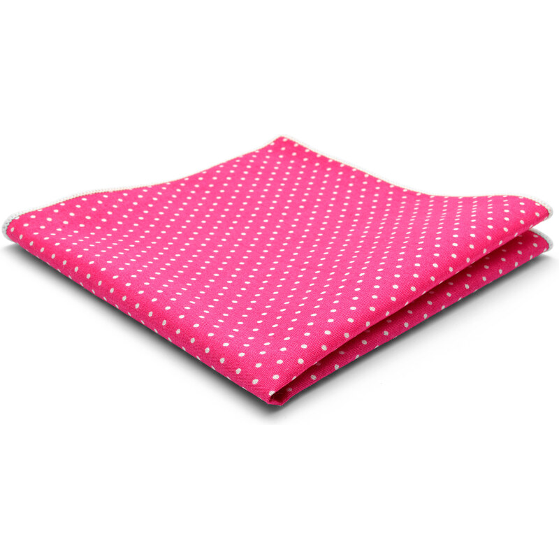 Trendhim Růžový bavlněný kapesníček s puntíky T7-1-5095