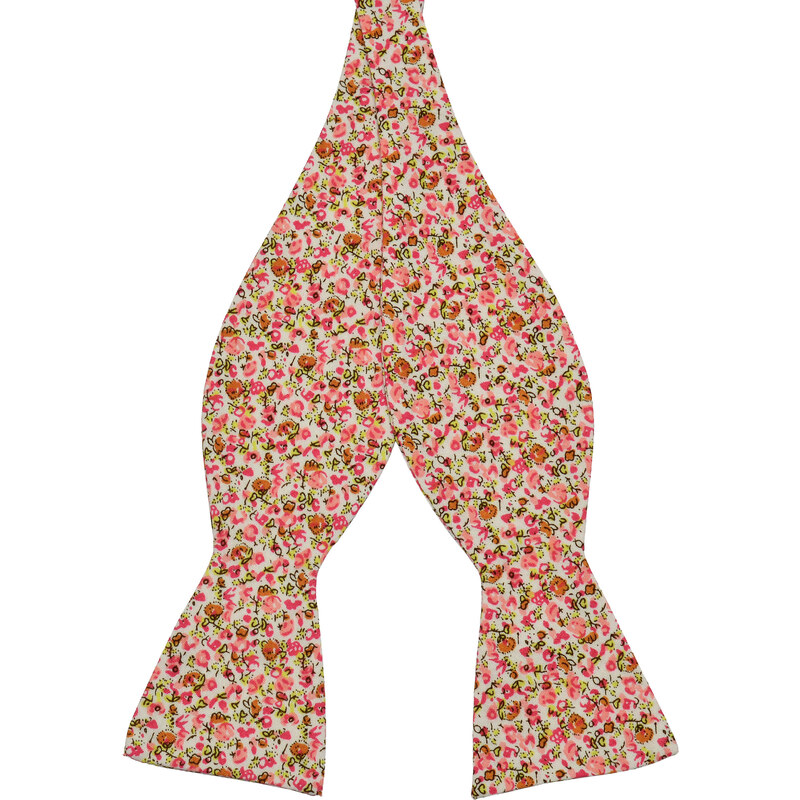 Trendhim Růžový vázací motýlek s abstraktním designem T7-3-7270