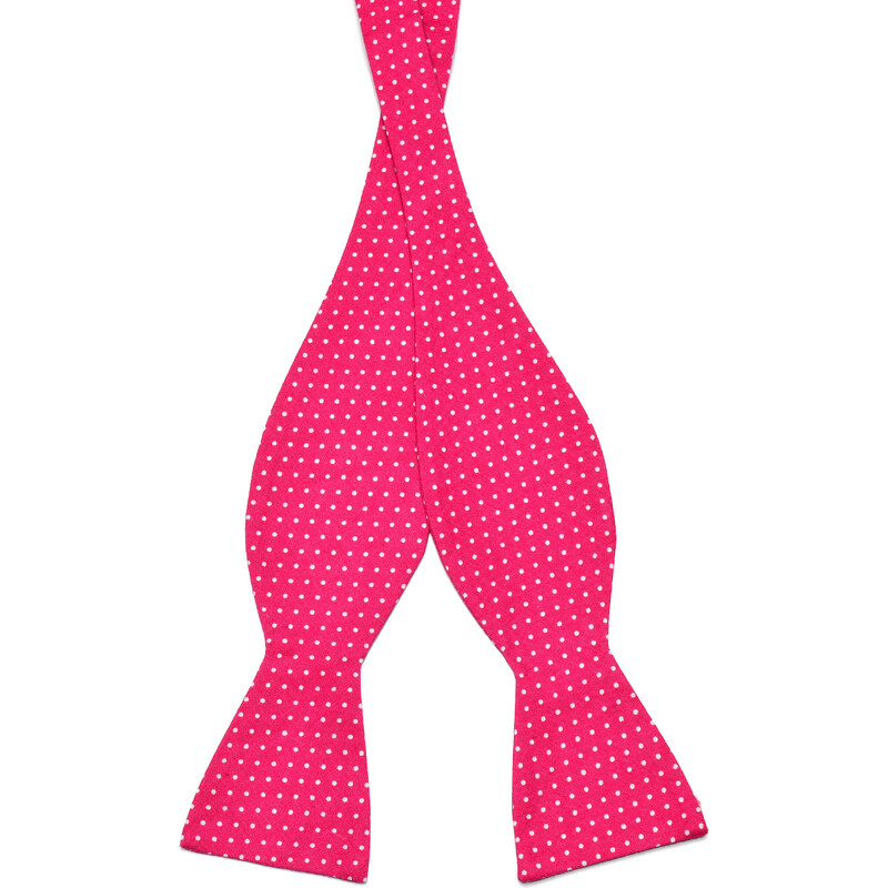 Trendhim Bavlněný vázací růžový motýlek s puntíky R4-1-6211
