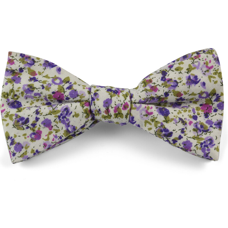 Trendhim Bavlněný motýlek s fialovým květinovým vzorem A14-6-9085