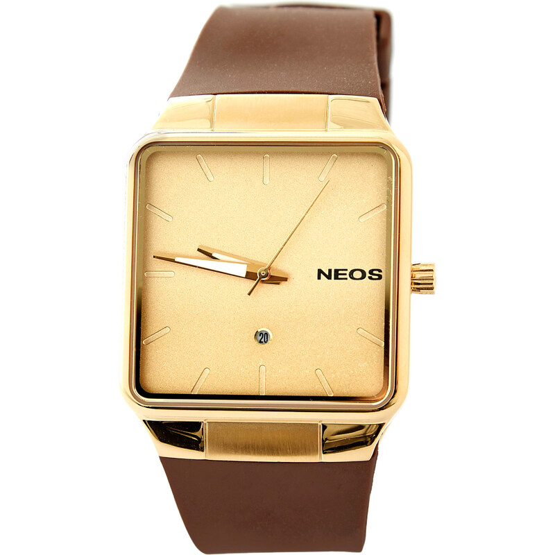 NEOS Hnědo-zlaté hodinky Sapphire Crystal V7-4-9330