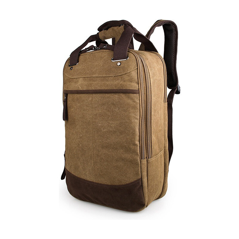 Delton Bags Velký khaki plátěný batoh AH4-1-9630