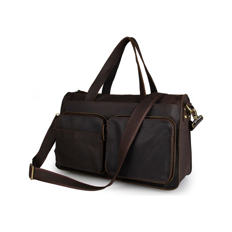 Delton Bags Hnědá kožená taška Dual J10-9-4792