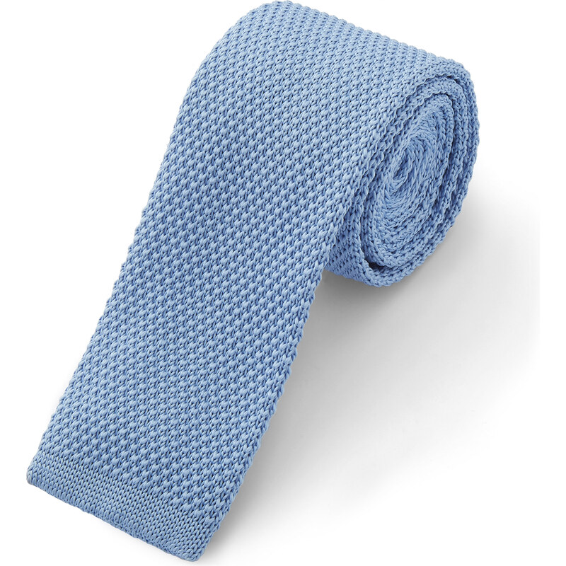 Trendhim Pastelově modrá pletená kravata AA5-5-9839