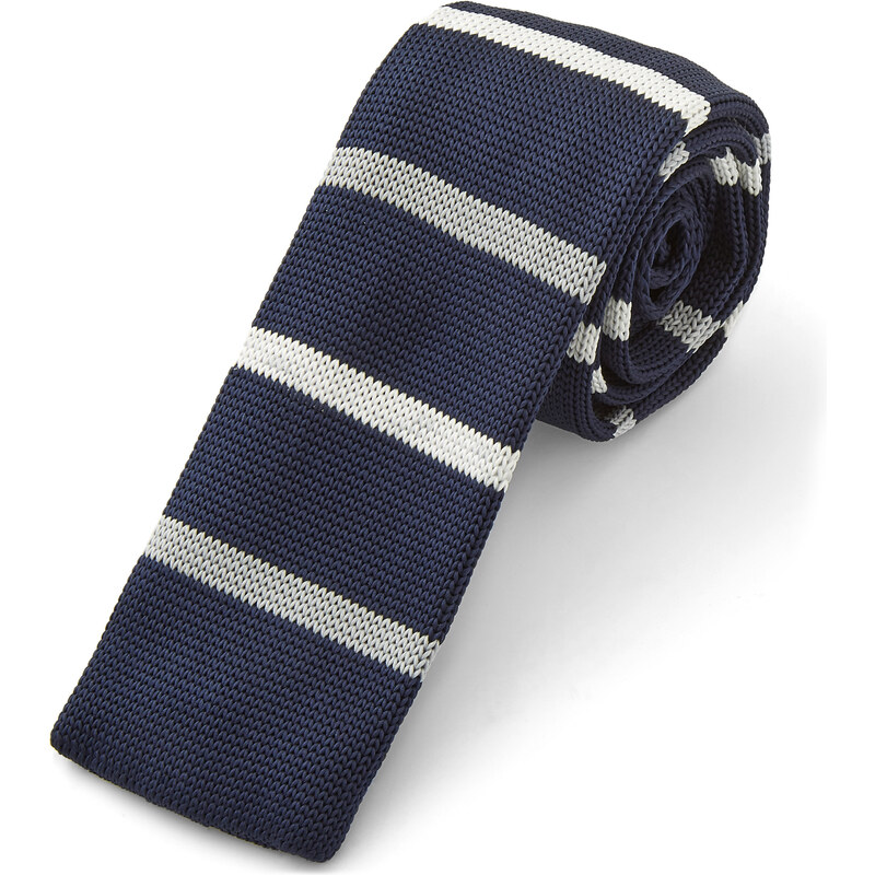Trendhim Pletená kravata Blue & White AF12-4-9841