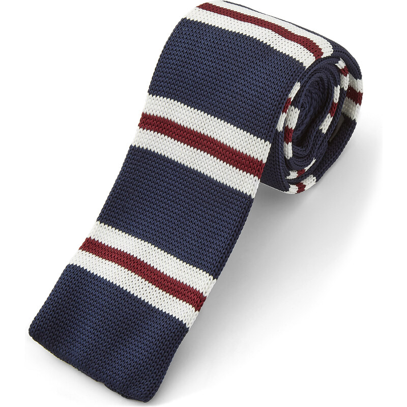 Trendhim Formální modrá pletená kravata T10-1-10188