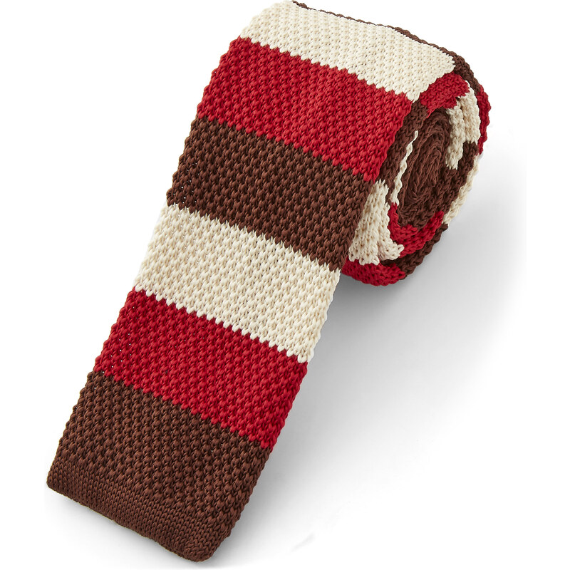 Trendhim Pletená kravata v podzimních tónech Q5-1-13464