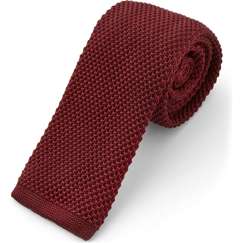 Trendhim Pletená kravata Rich Mahogany W13-1-10723