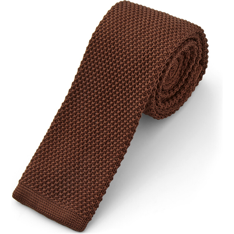 Trendhim Čokoládová pletená kravata P8-4-9900