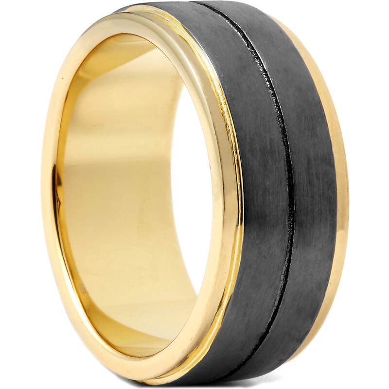 Northern Jewelry Pozlacený prsten Walter z oxidovaného stříbra 925 Walter Oxidised & Gold 925s Ring