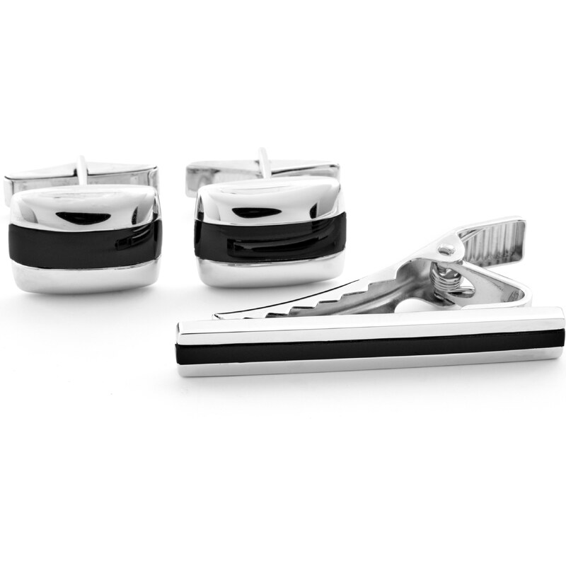 Northern Jewelry Krátký set s černým achátovým proužkem ze stříbra 925 925s-Set-5