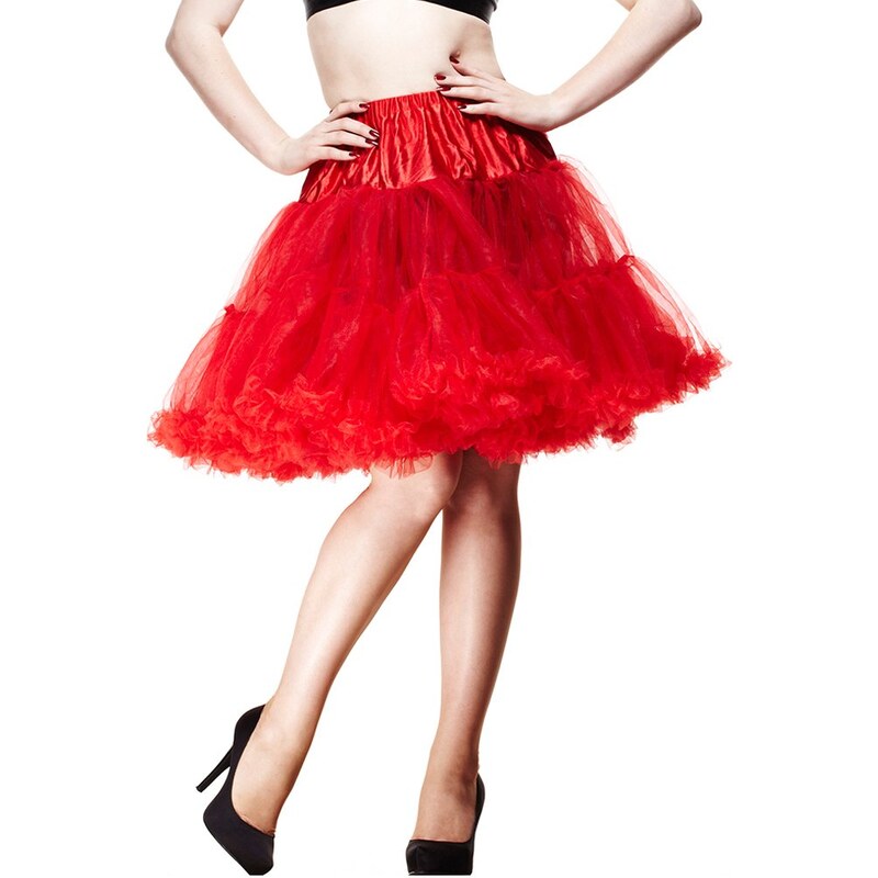 Spodnička červená 23" - nad kolena, luxusní provedení, max. objem