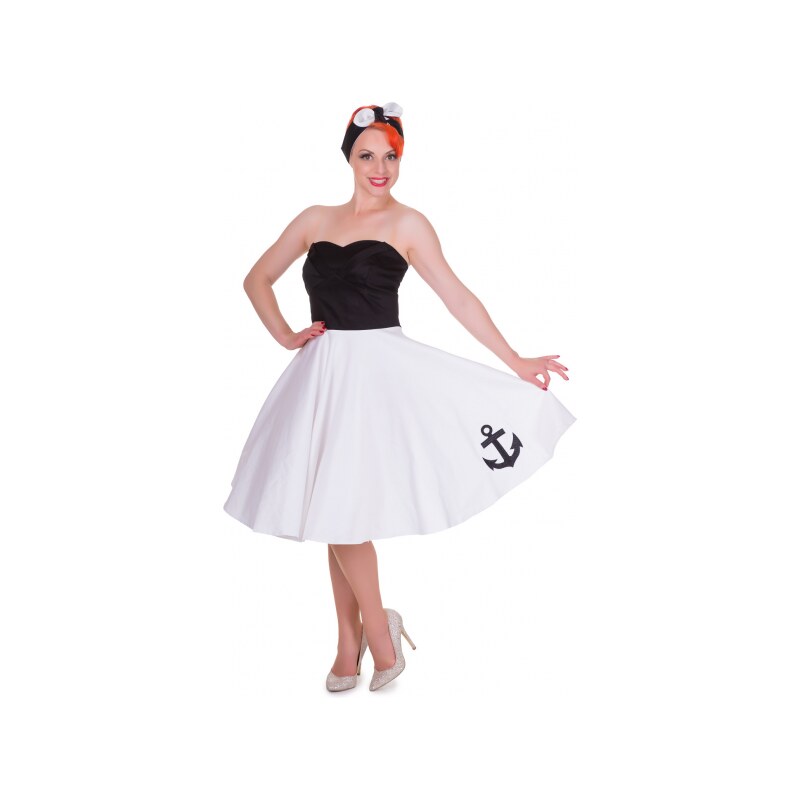 MELISSA černo bílé námořnické šaty na ples i na piknik - 50.léta