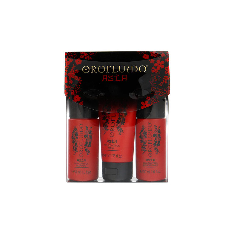 Orofluido Asia Zen Control Kit dárková sada W - šampón Asia Zen 50 ml + kondicionér Asia Zen 50 ml + maska na vlasy Asia Zen 40 ml Pro vyhlazení vlasů