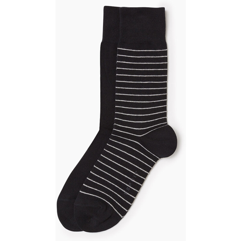 Esprit 2 páry ponožek, s proužky a jednobarevné