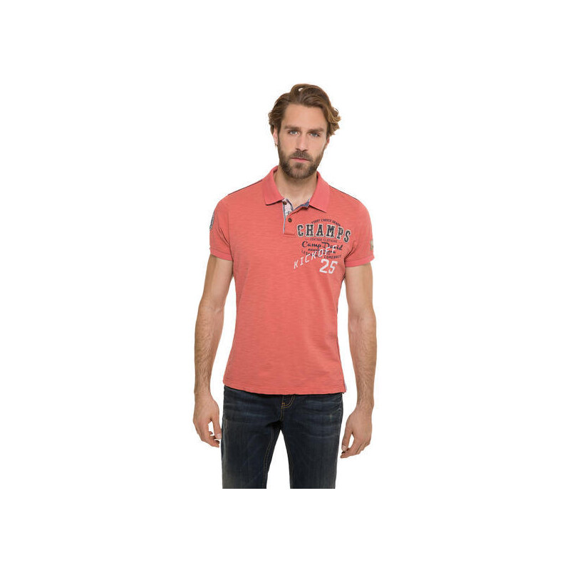 Cihlově červené tričko s výšivkami|S Camp David 411424