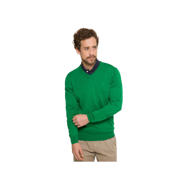 Zelený svetr s véčkovým výstřihem|S Camp David 441513