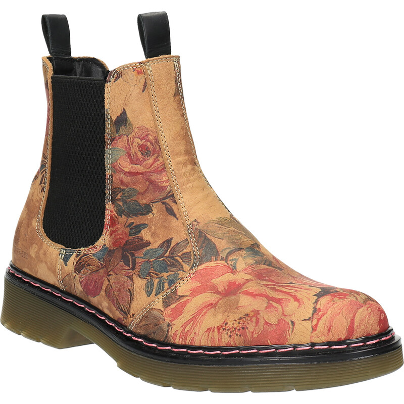 Baťa Kožené Chelsea Boots s květinovým vzorem
