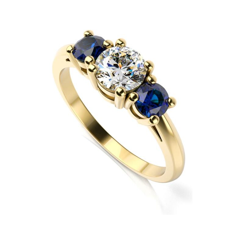 Eppi Zásnubní prsten s diamantem a safíry Rita