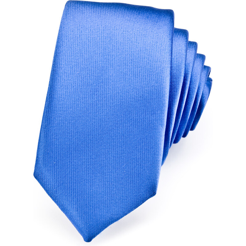Avantgard Světle modrá lesklá slim kravata