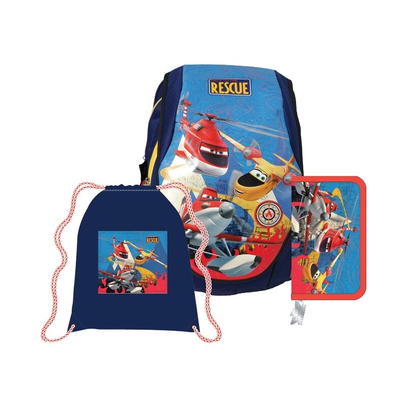 SunCe Anatomický školní Batoh ABB set - Disney Letadla S-3100-PPN 41x39x25cm