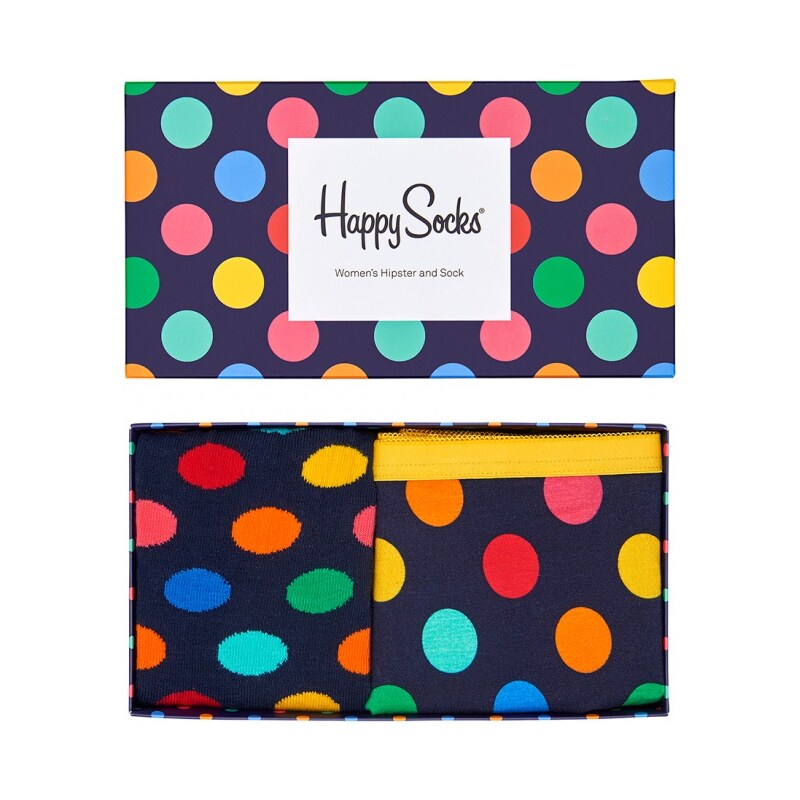 Dárkový Pack Happy Socks Big Dot Women's Hipster & Sock Combo Box XBDO62-6000