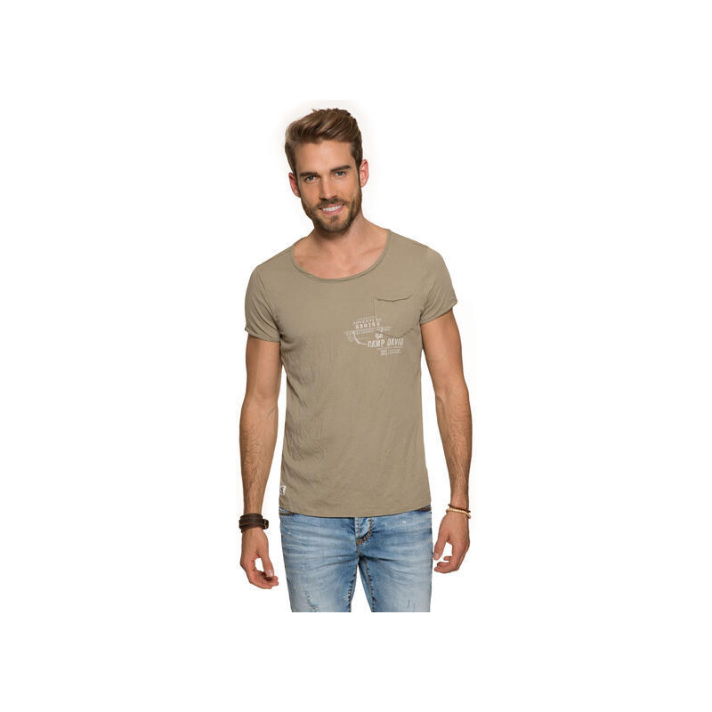 Camp David Khaki tričko s náprsní kapsičkou|L