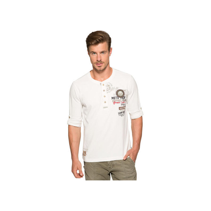 Bílé tričko Camp David s dlouhým rukávem|XXL Camp David 194624