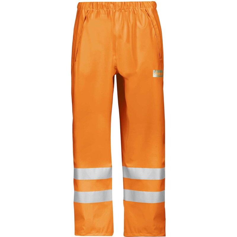 Kalhoty reflexní PU do deště, třída 2 oranžové Snickers Workwear
